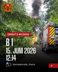 Mehr über den Artikel erfahren ❗️Einsatz❗️ 📟 Alarm: /2026 📆 Datum: 15. Juni 2026 um 12:14 📩 …