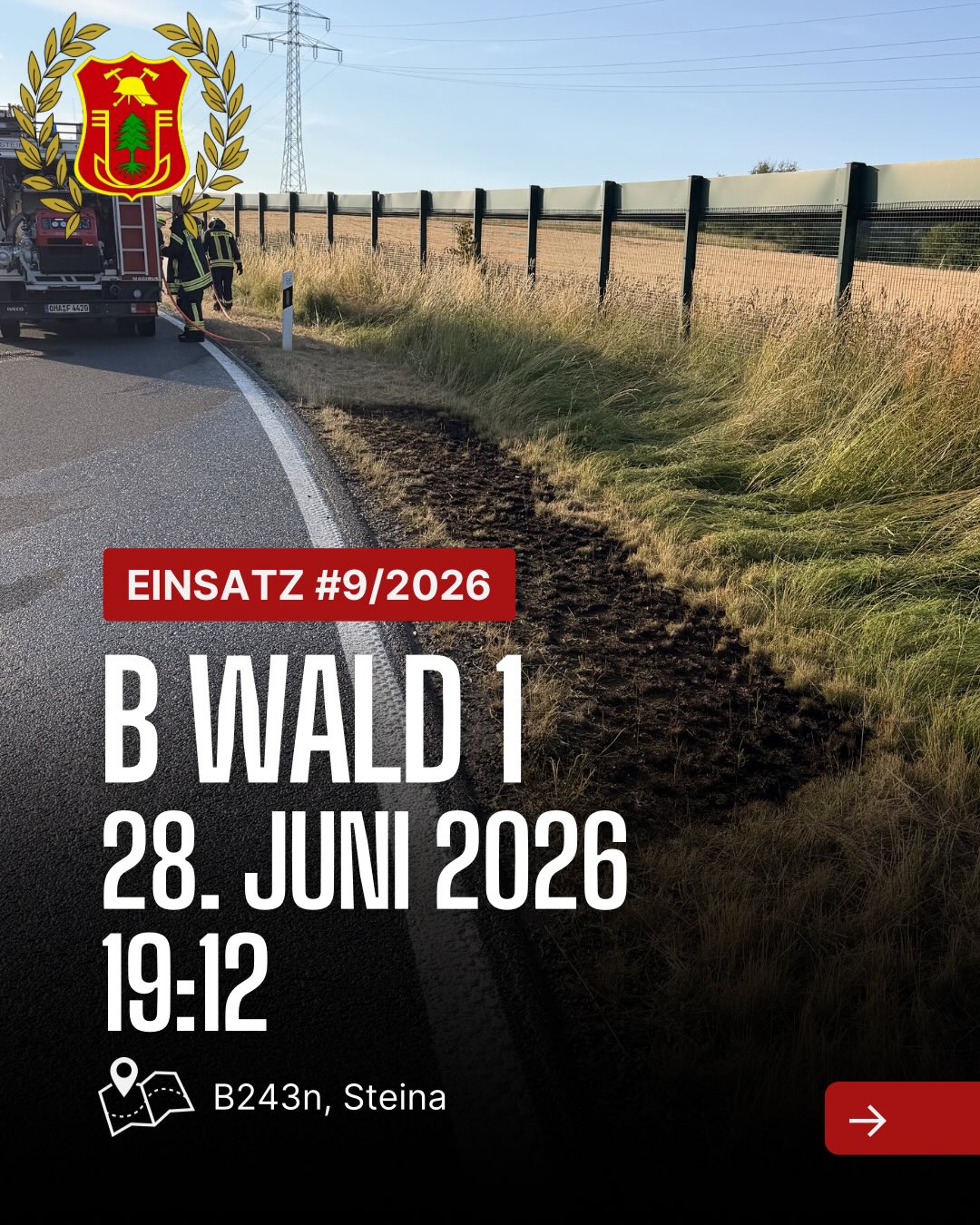 Mehr über den Artikel erfahren ❗️Einsatz❗️ 📟 Alarm: /2026 📆 Datum: 28. Juni 2026 um 19:12 📩 …