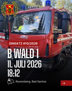 Mehr über den Artikel erfahren ❗️Einsatz❗️ 📟 Alarm: /2026 📆 Datum: 11. Juli 2026 um 18:12 📩 …