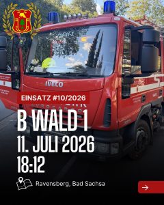 Mehr über den Artikel erfahren ❗️Einsatz❗️ 📟 Alarm: /2026 📆 Datum: 11. Juli 2026 um 18:12 📩 …