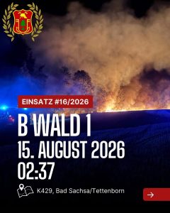 Mehr über den Artikel erfahren ❗️Einsatz❗️ 📟 Alarm: /2026 📆 Datum: 15. August 2026 um 02:37 📩 …