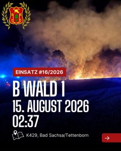 Mehr über den Artikel erfahren ❗️Einsatz❗️ 📟 Alarm: /2026 📆 Datum: 15. August 2026 um 02:37 📩 …