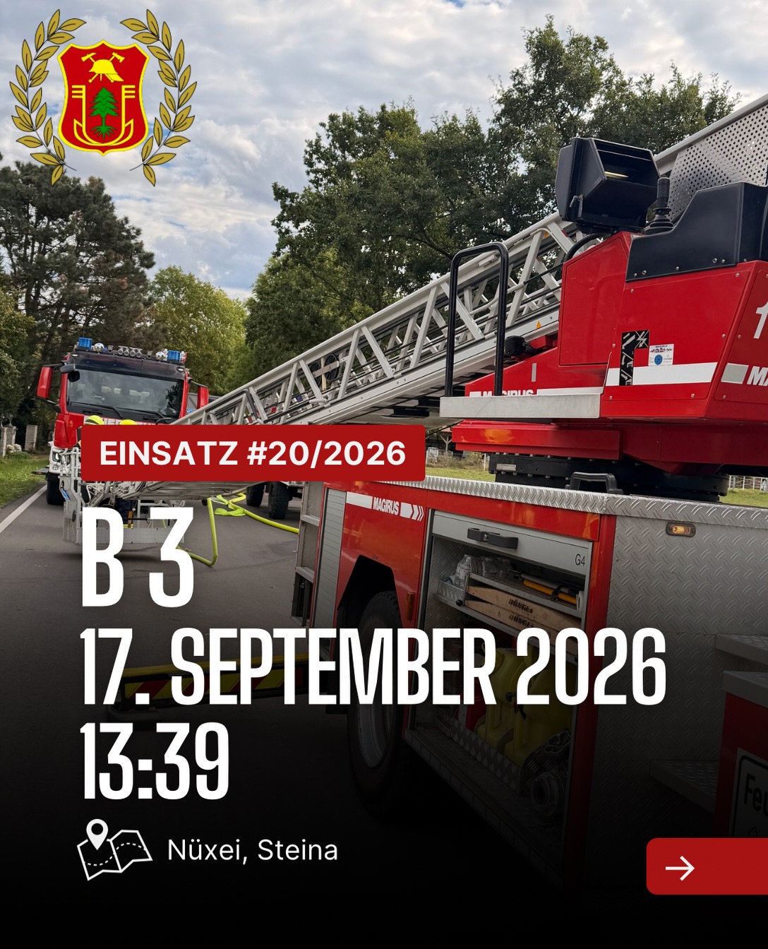 Mehr über den Artikel erfahren ❗️Einsatz❗️ 📟 Alarm: /2026 📆 Datum: 17. September 2026 um 13:39 📩 …